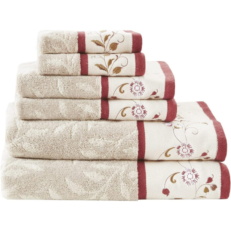 Set Di 6 Asciugamani Madison Park In Puro Cotone Turco – 623 G/m², Morbidi E Assorbenti (Naturale)